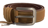 HAARLEM Men DERMA 16840 Leather Belt Nubuck Tan